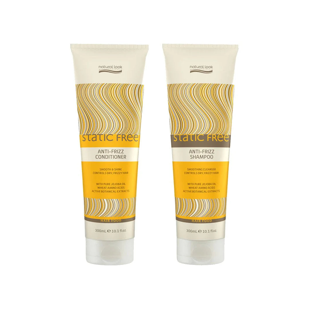 Natural Look Static Free Anti Frizz Shampoo and Conditioner 300ml Duo Bundle Bundles Natural Look