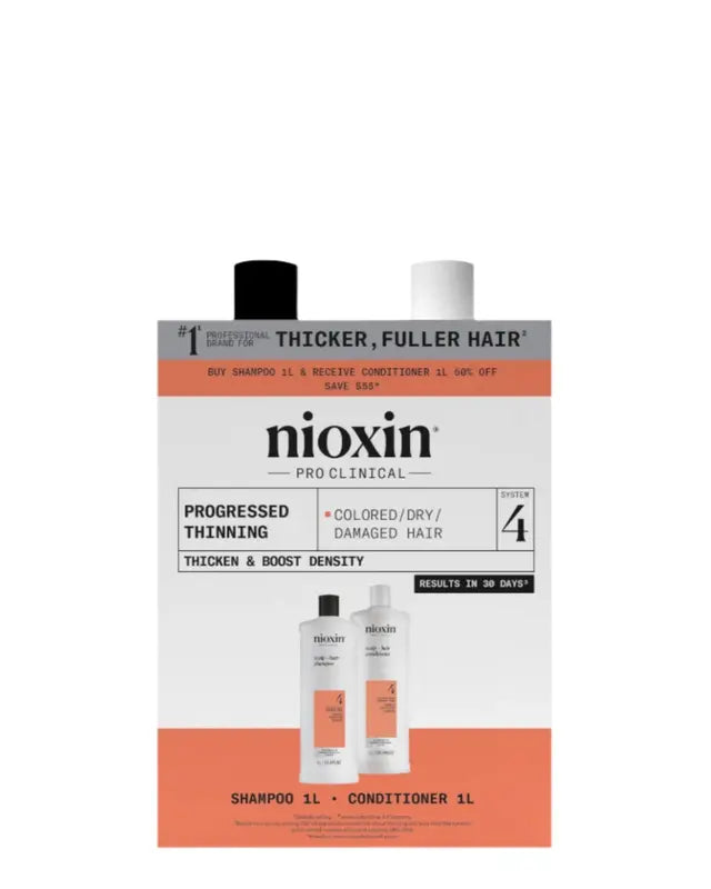 Nioxin No. 4 Shampoo and Conditioner Duo 1L Shampoo/Conditioner Nioxin