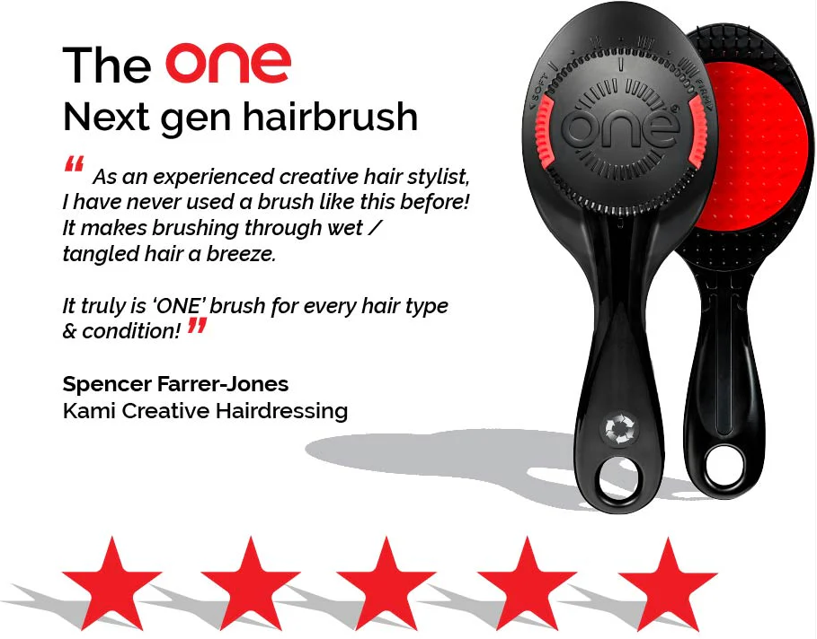 ONE PRO Hair Brush Grey Adjustable Bristle Strength Rose Gold/Grey Bristle Metallic Edition Hair Brush ONE