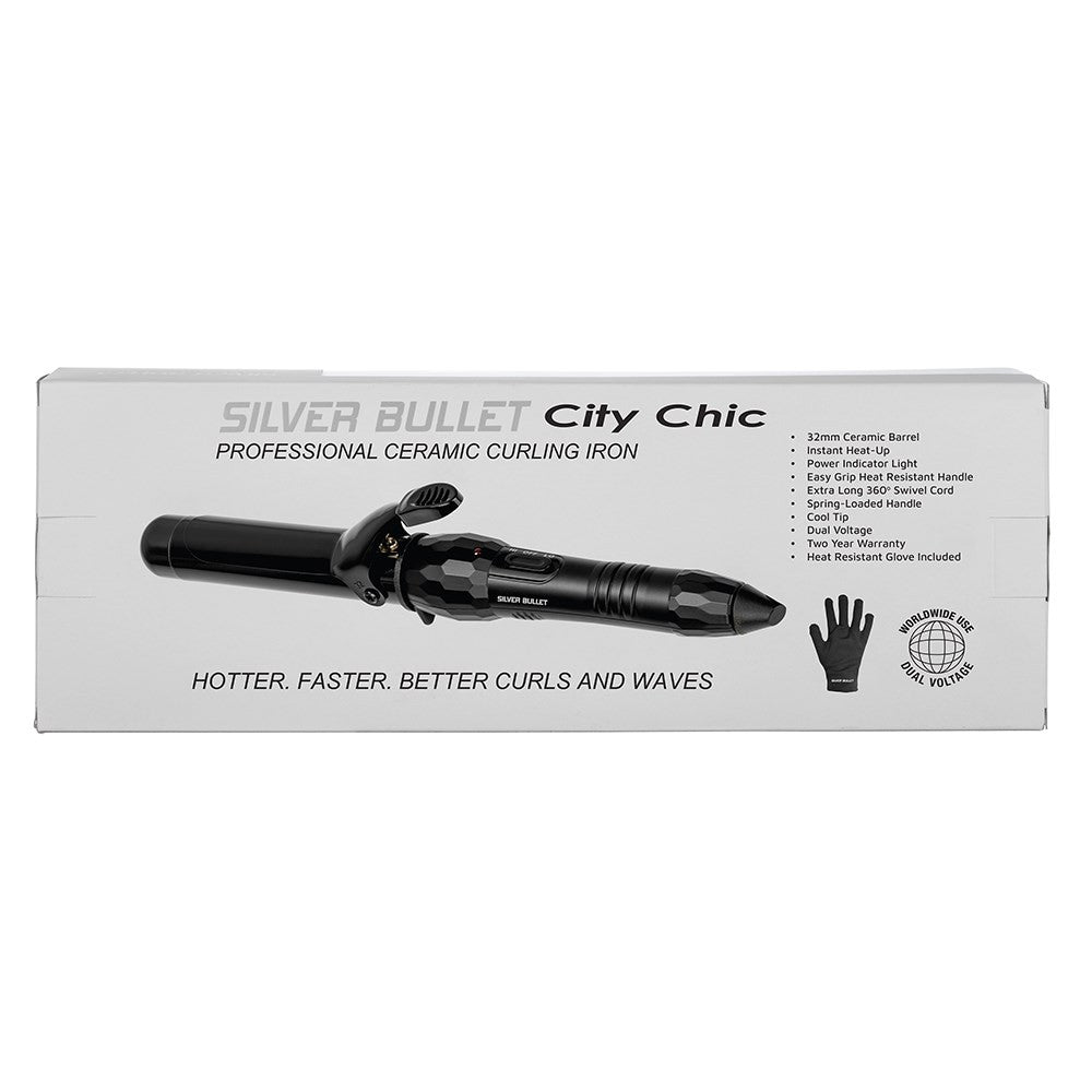 Silver Bullet City Chic Curling Iron Black 32mm