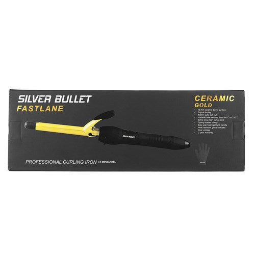 Silver Bullet Fastlane Ceramic Curling Iron Gold 16mm Curling Silver Bullet