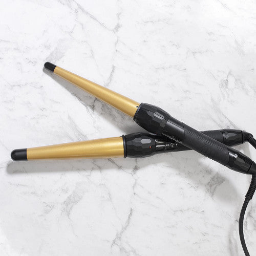Silver Bullet Fastlane Large Ceramic Conical Curling Iron Gold 19mm-32mm