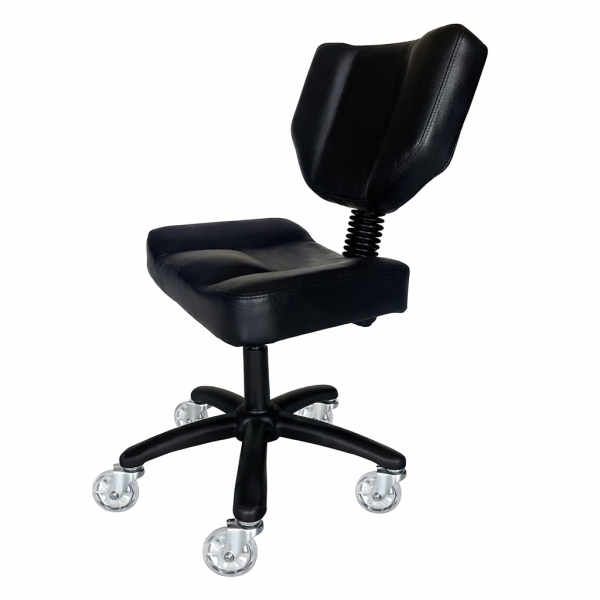 Karma Stanley Adjustable Stool with Back Black 07070102 Salon Stools Karma
