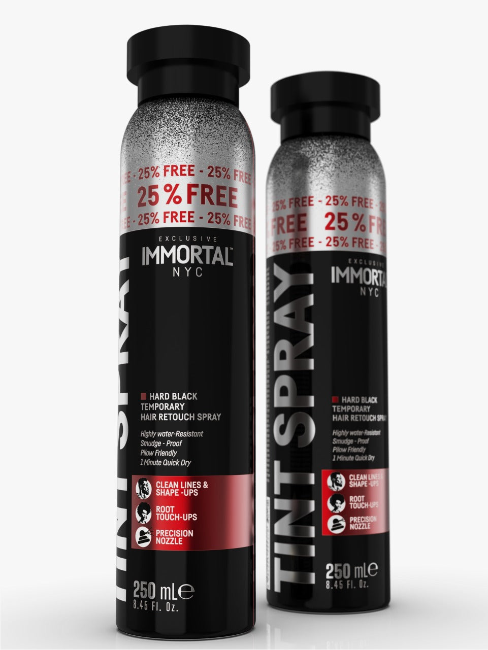 Immortal Root Concealer Temporary Colour & Thickening Spray 250ml - Black Hair Colours - Temporary Immortal