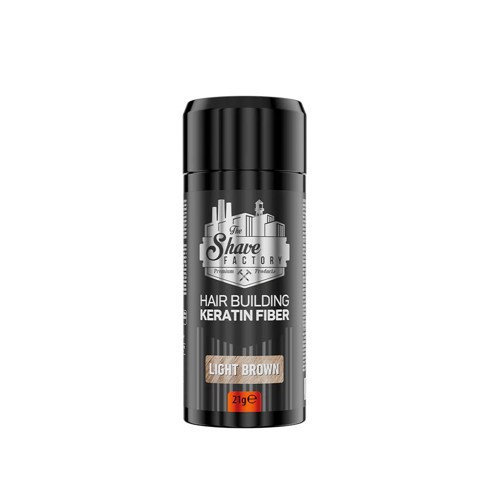 The Shave Factory Hair Building Keratin Fiber Light Brown 21g Hair Loss Concealers / Hair Fibers The Shave Factory