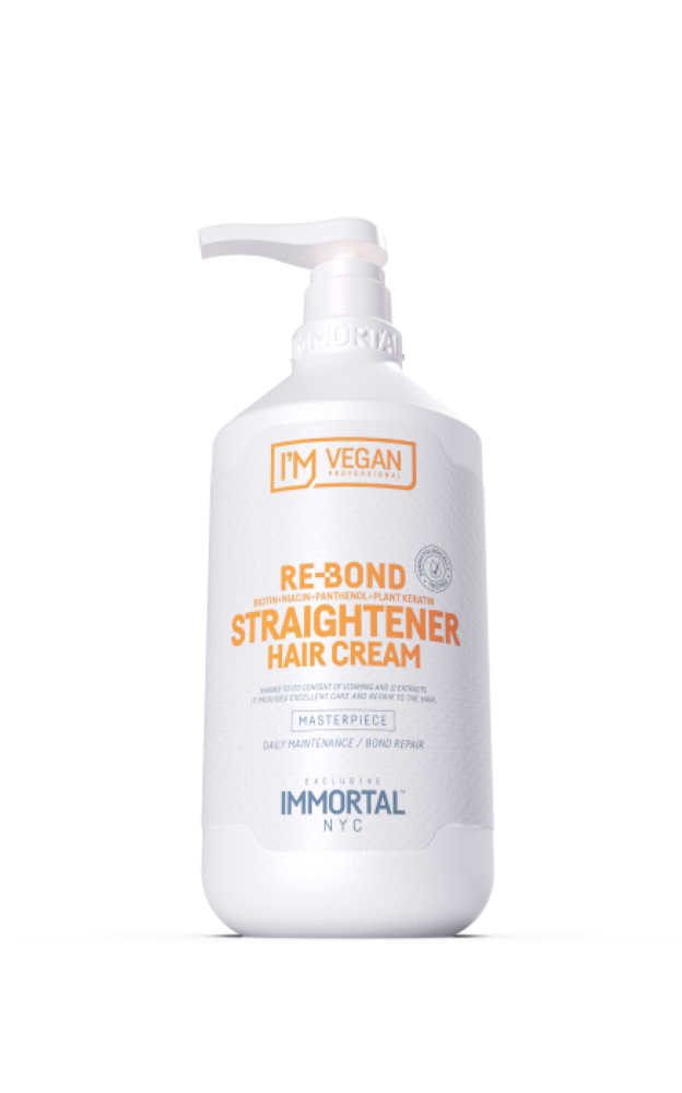 Immortal NYC I M Vegan Re-Bond Hair Straightener Cream Express Keratin 1L Permanent Straightening Systems - Relaxers Immortal