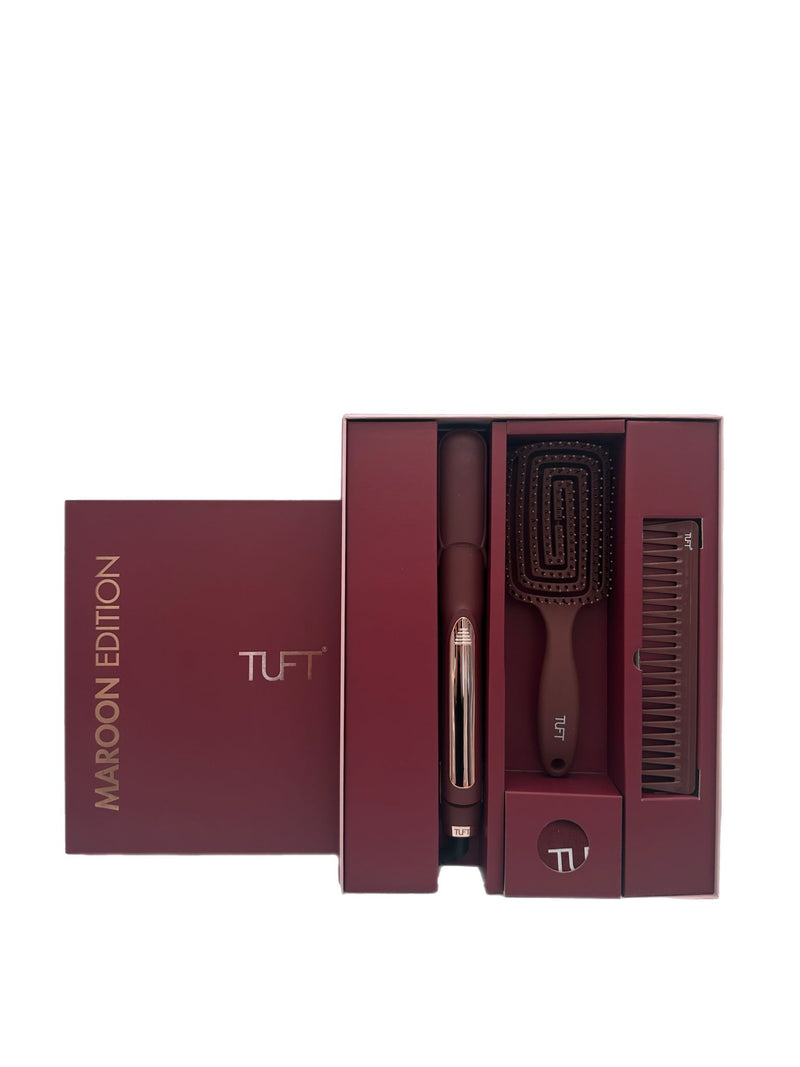 TUFT Diamond Plus 1 inch Hair Straightener Maroon Edition with Gift Set