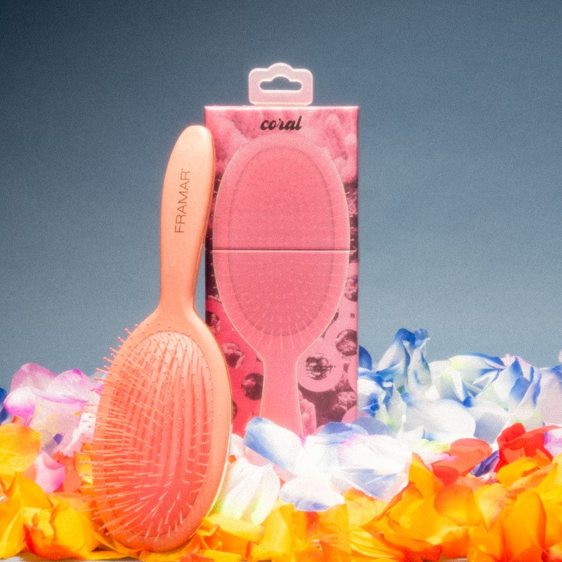 Framar Baecation Detangle Brush Coral Hair Brush Framar