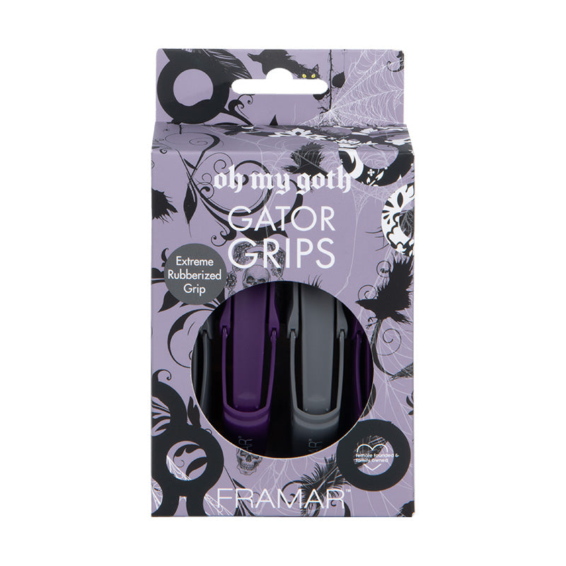 Framar Oh My Goth Gator Grips 4pc Hair Clips- Ties - Accessories Framar