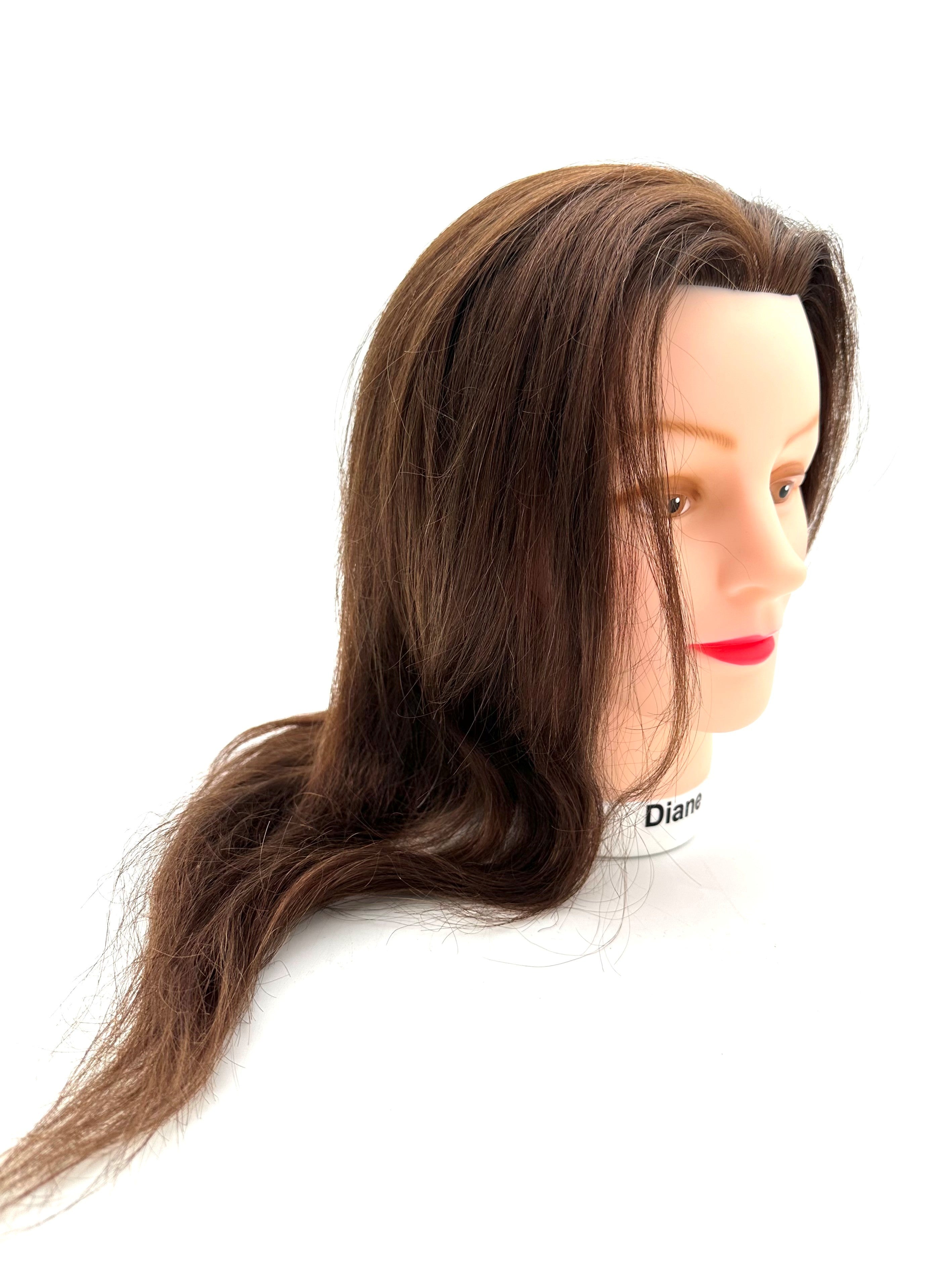 Deyaz Professional Mannequin 15 Inch 100% Human Hair Brown - Diane Mannequin Deyaz