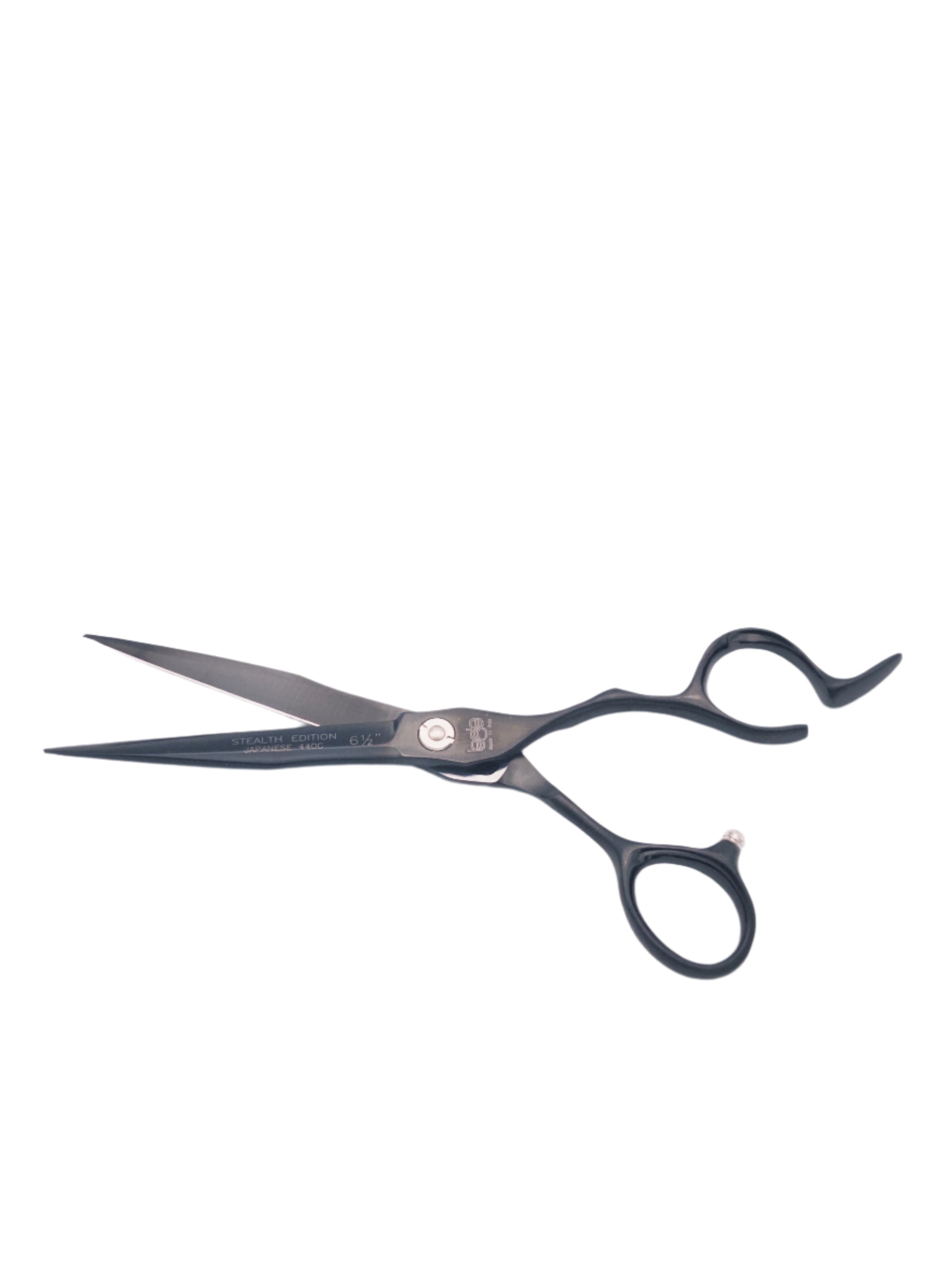 BOB Stealth Edition Black 6.5 Inch Japanese Steel Scissor 440C Steel - Made In Italy Scissors Bob