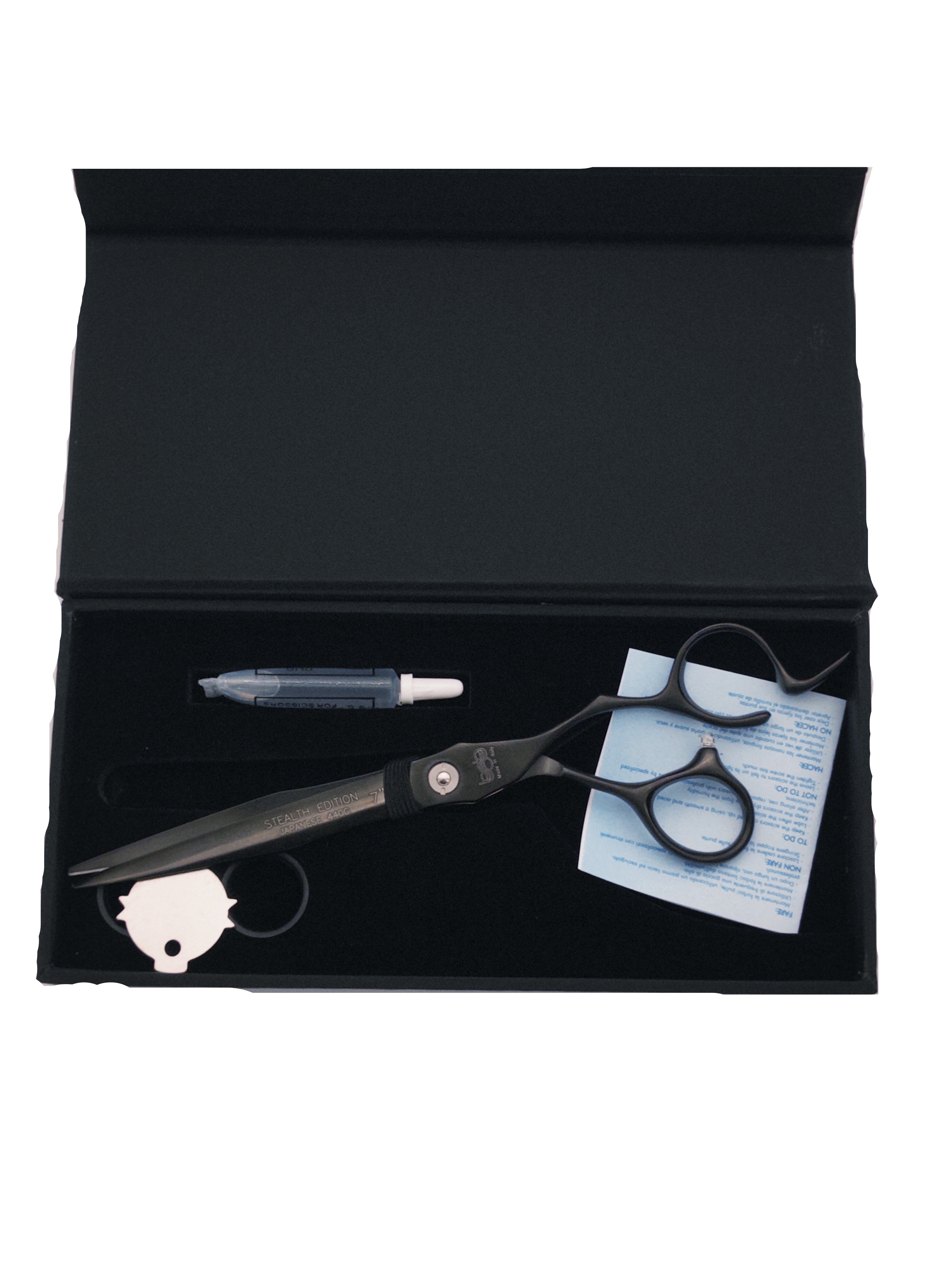 BOB Stealth Edition Black 7 Inch Japanese Steel Scissor 440C Steel - Made In Italy Scissors Bob