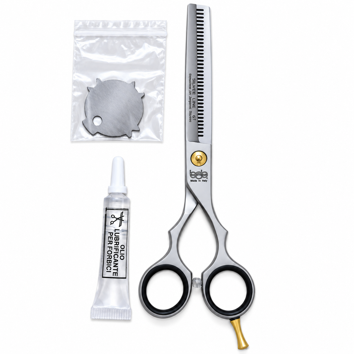 BOB Silver Line Edition 6 Inch Japanese Steel Scissor 440C - Made In Italy Scissors Bob