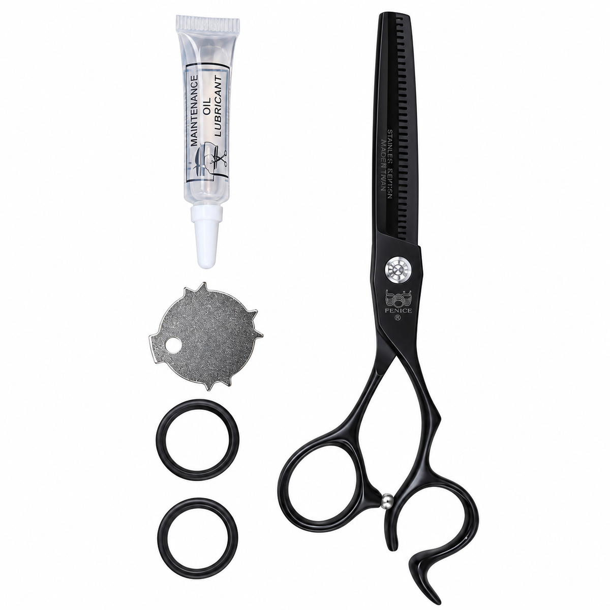 BOB Stealth Edition Black 6 Inch Japanese Steel Thinning Scissor 440C Steel - Made In Italy Scissors Bob