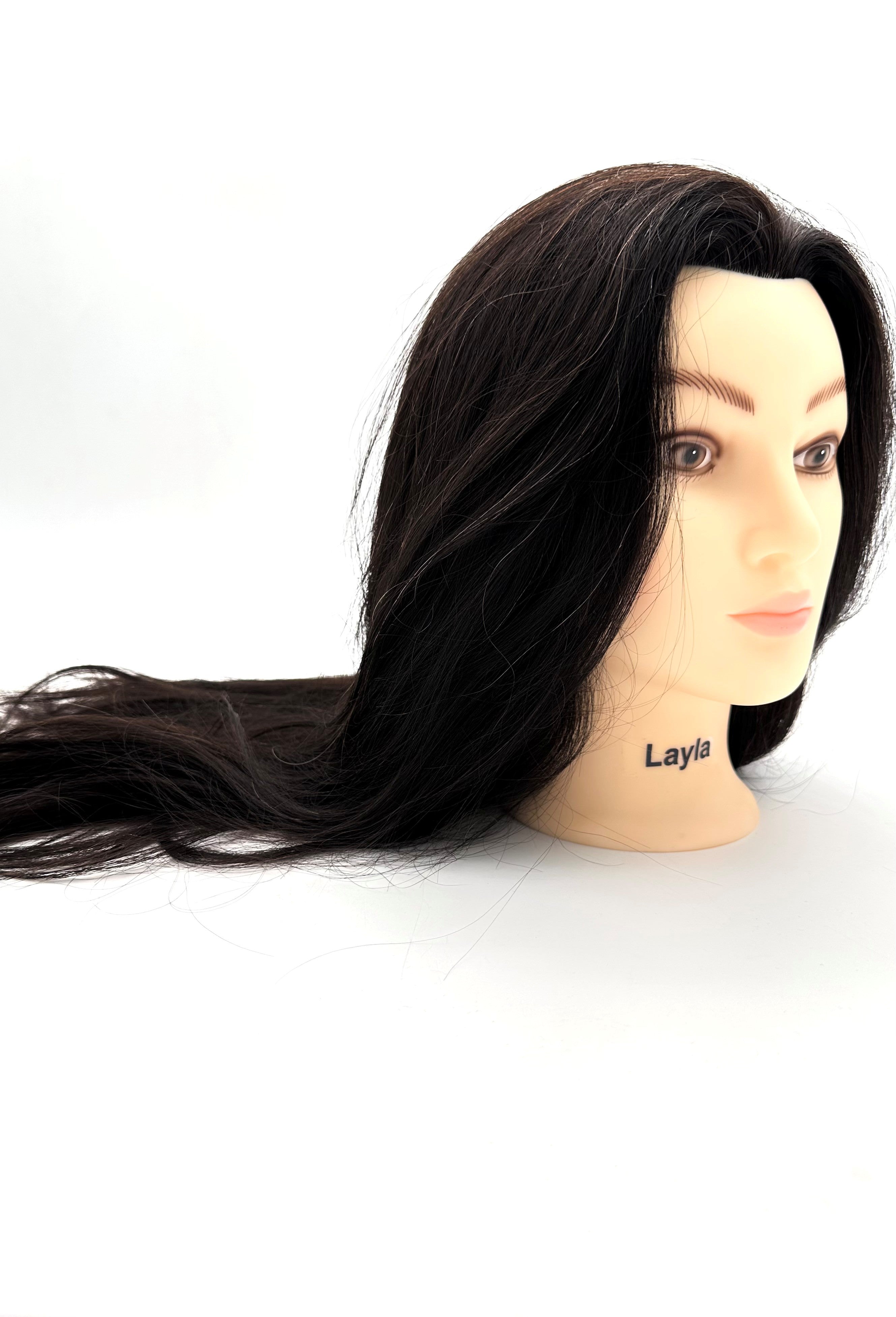 Deyaz Professional Mannequin 22 inch 100% Human Hair Black - Layla Mannequin Deyaz