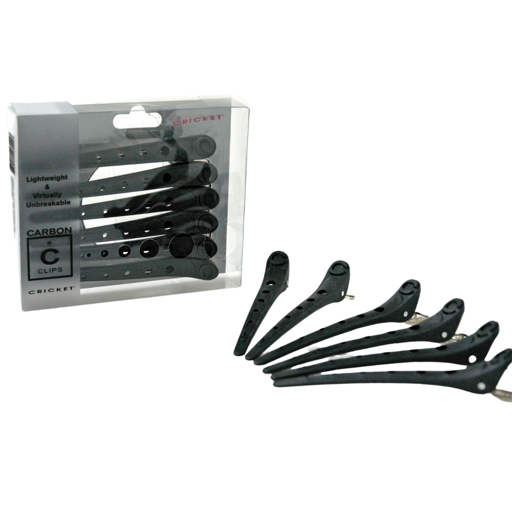 Cricket Carbon Clips Black 6pk Hair Clips- Ties - Accessories Cricket