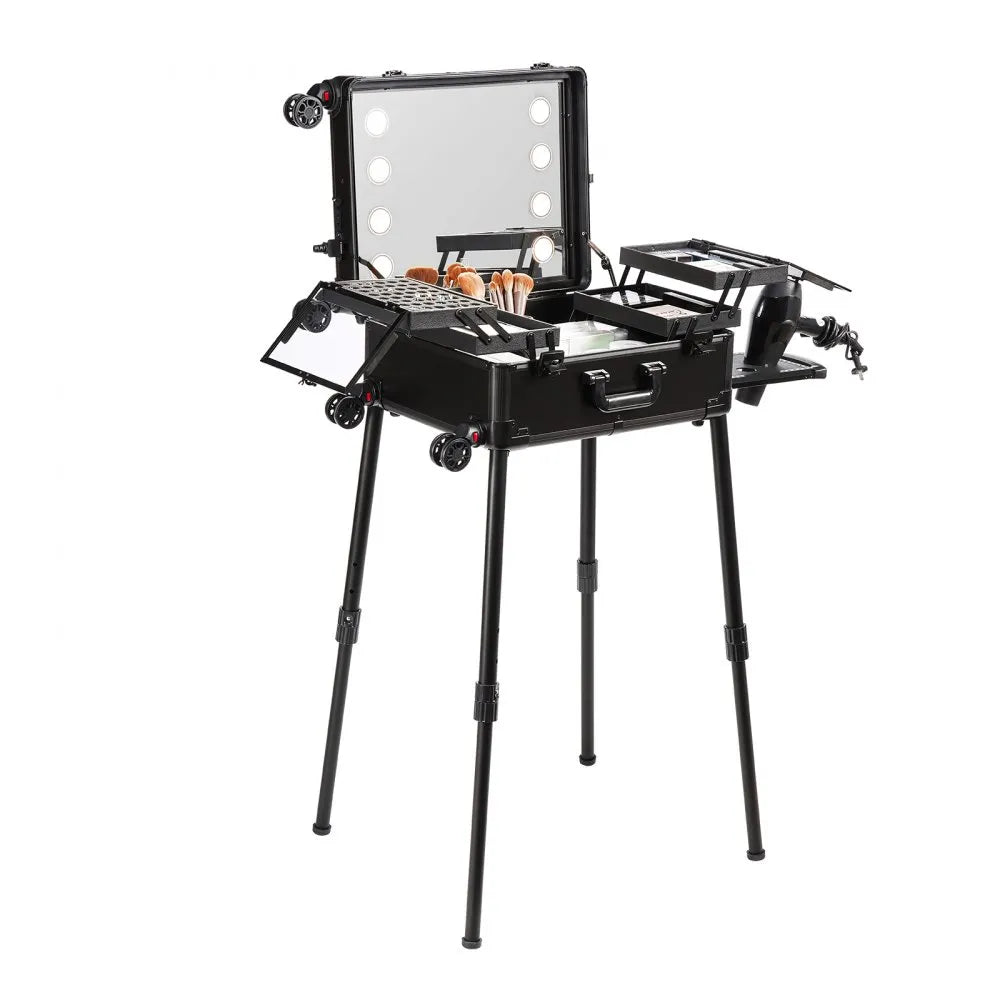 Karma Rolling Makeup and Hairdressing Case with LED Lights and Bluetooth Speaker