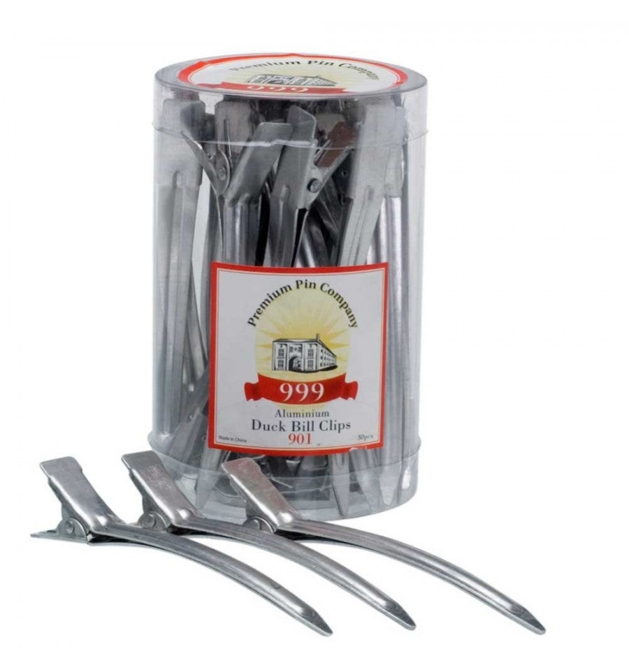 Premium Pin Company 999 Duck Bill Aluminium Clips - 901 30pc Hair Clips- Ties - Accessories 999