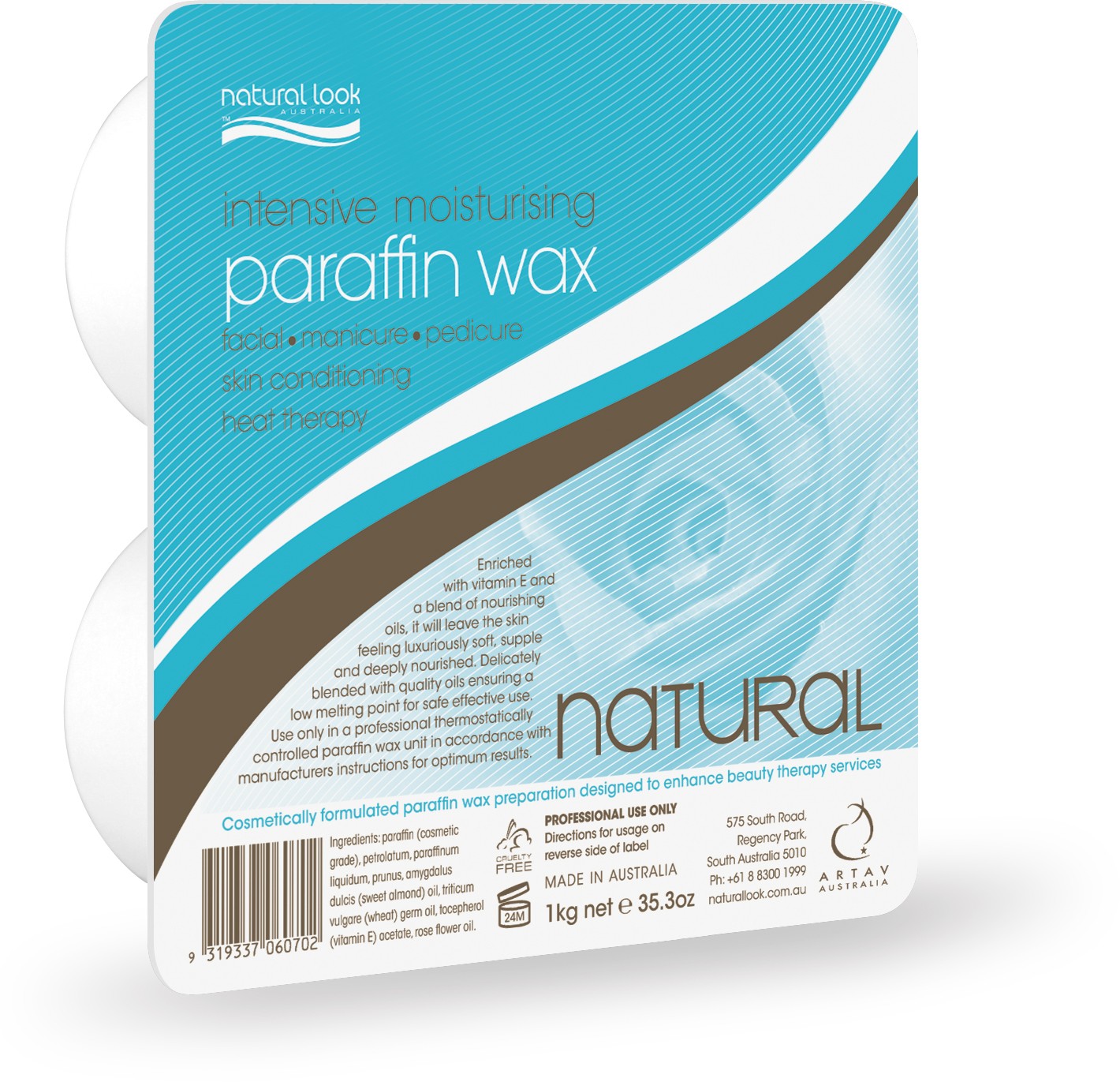 Natural Look Intensive Moisturising Natural Paraffin Wax White 1kg Waxing Natural Look