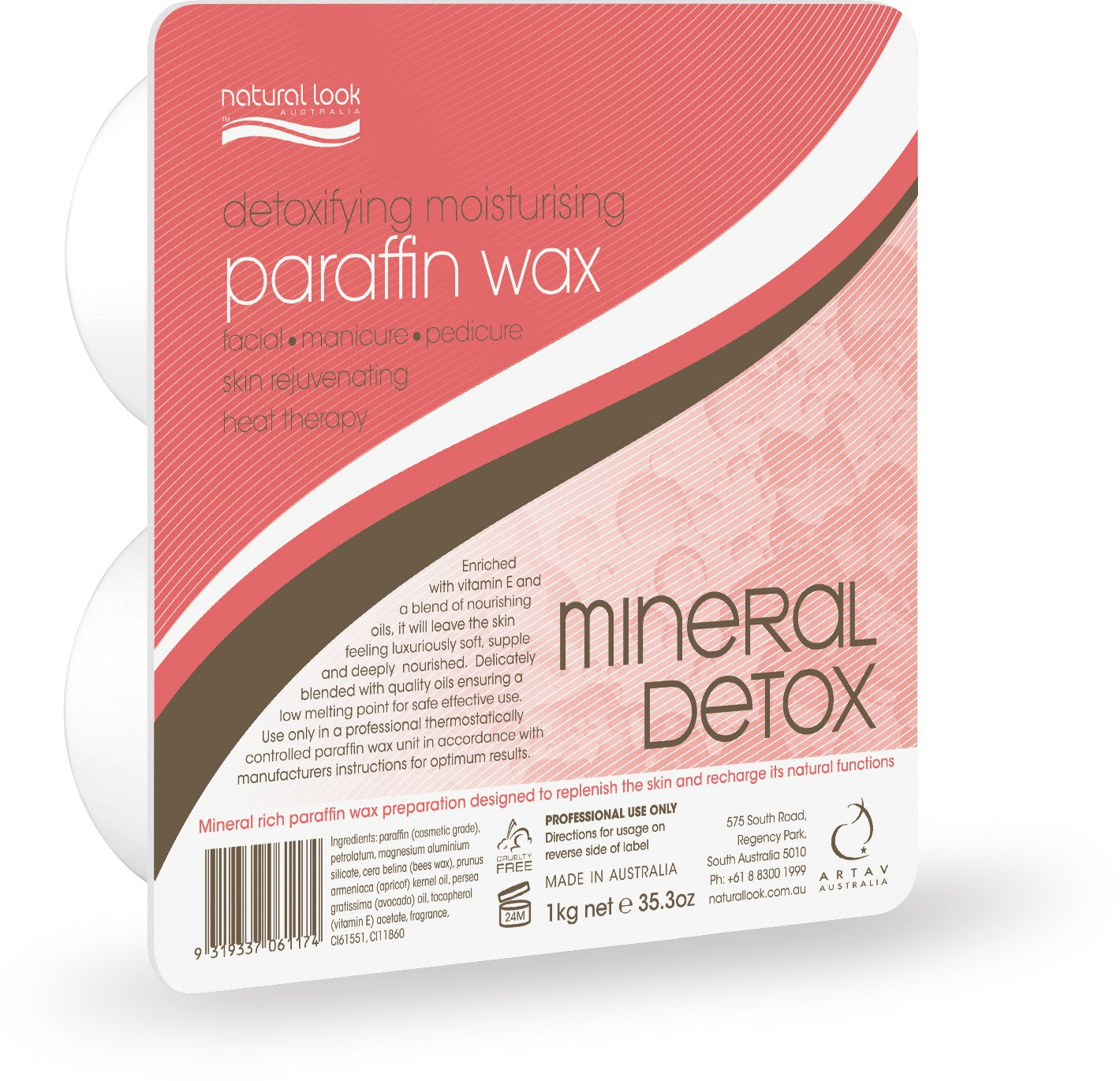Natural Look Paraffin Wax Mineral Detox 1kg Waxing Natural Look