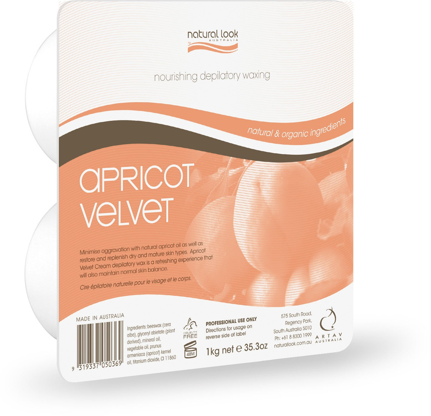 Natural Look Apricot Velvet Solid Wax 1kg Waxing Natural Look