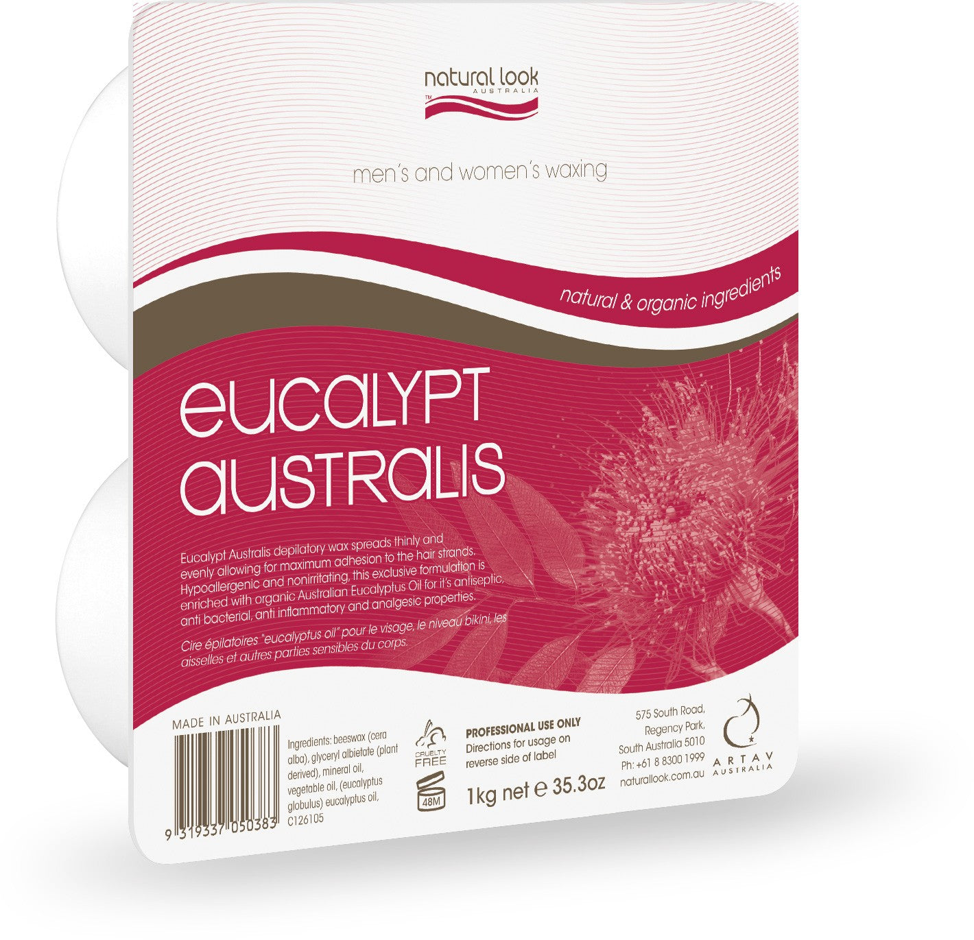 Natural Look Eucalypt Australis Solid Wax 1kg Waxing Natural Look