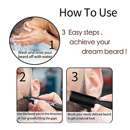 BOB Beard Filler Pen Kit With Brush - Black Beard - Moustache Care Bob