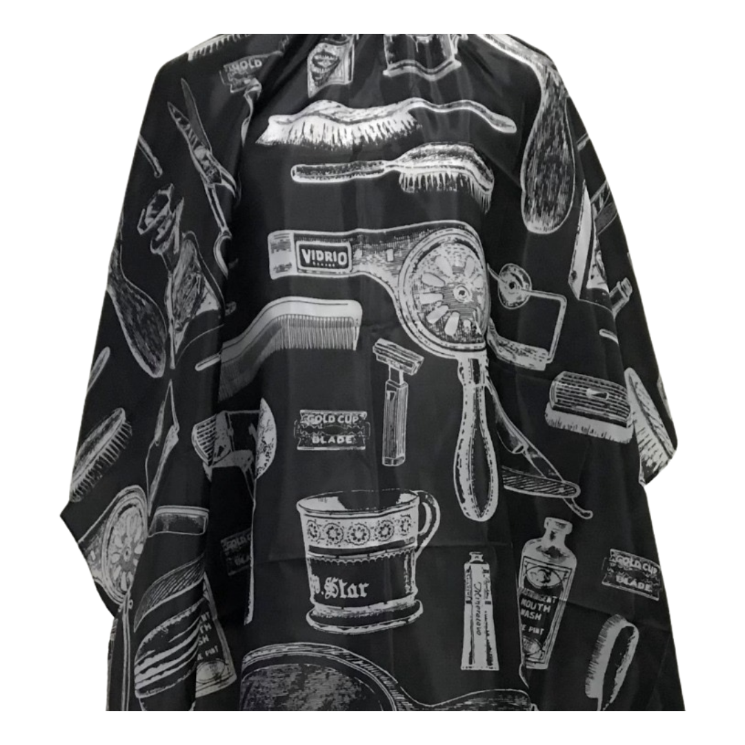 Bob Barber Haircutting Fashion Cape #E - Black Tools Capes Bob