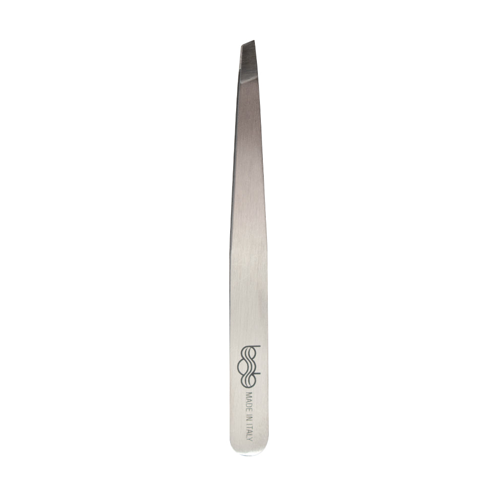 Bob Premium Tweezers Slant Silver - Made in Italy Tweezers Bob