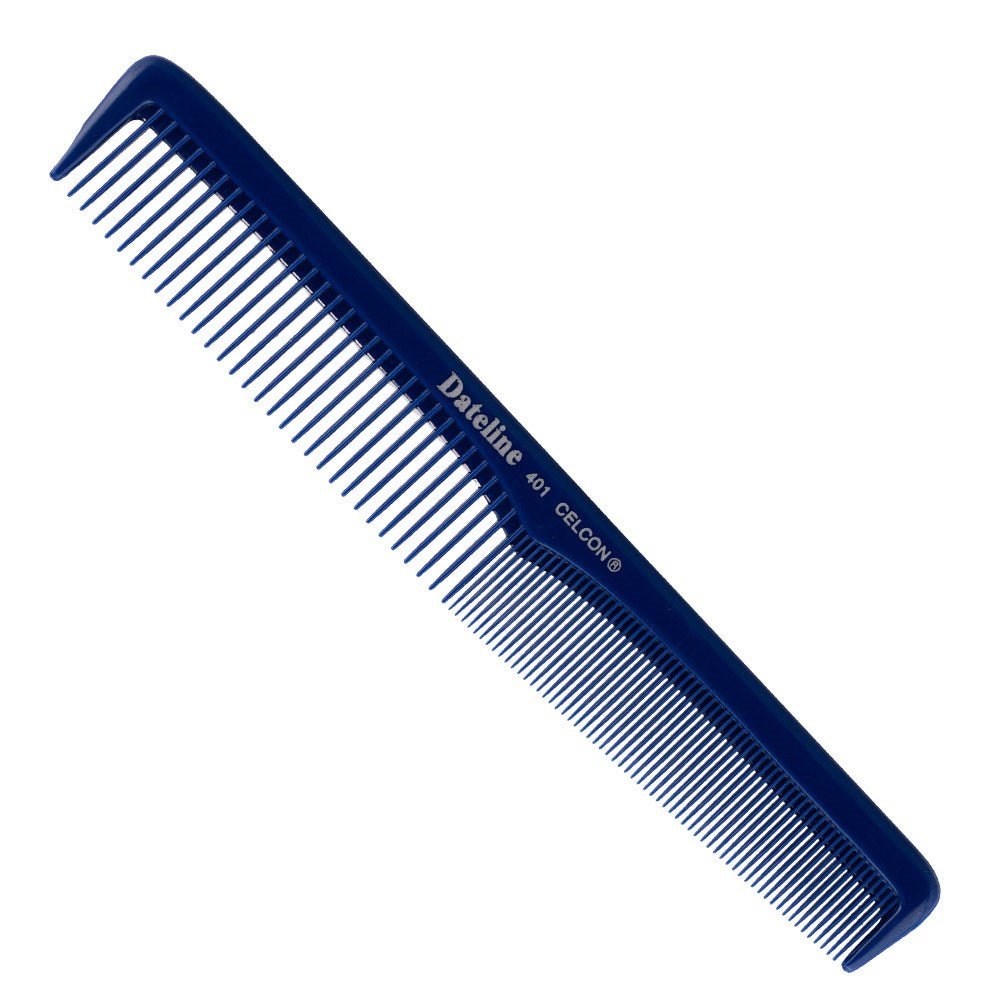 Dateline Professional Blue Celcon Styling Comb 7Inch 401 Tapered Comb Dateline