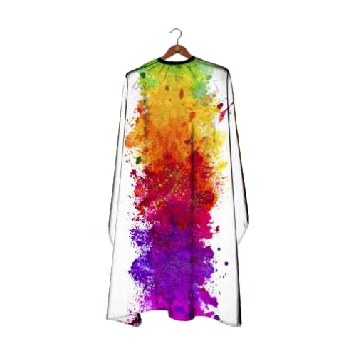 Deyaz Premium Salon Cape Paint Splatter White Capes Deyaz