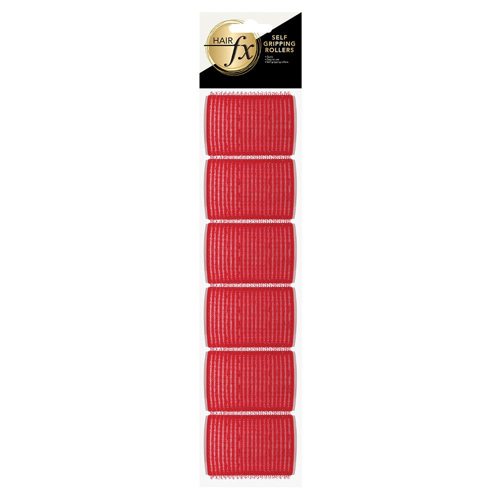 Hair FX Magic Grip Velcro Rollers in Hangsell 6pc 36mm Red Rollers Hair FX