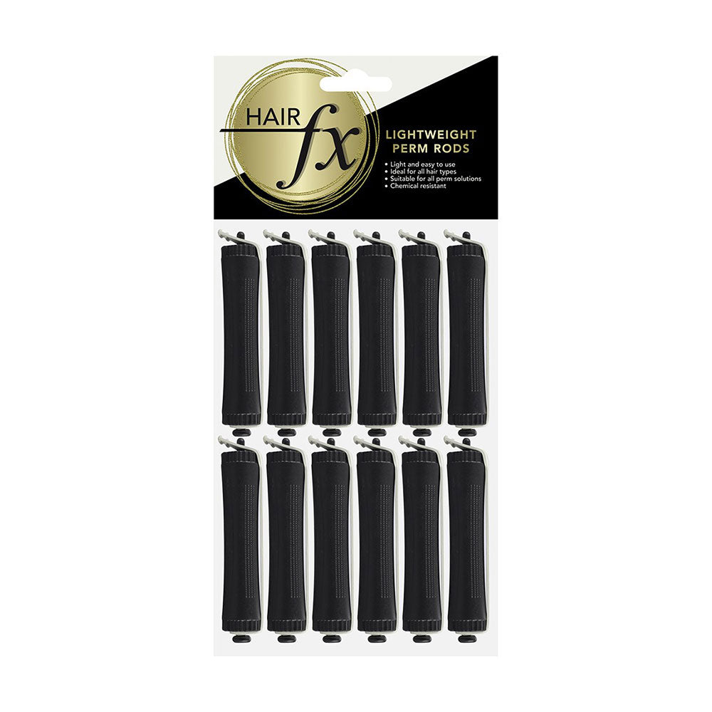 Hair Fx Lightweight Perm Rods 12pc 17mm Black Perming Hair FX