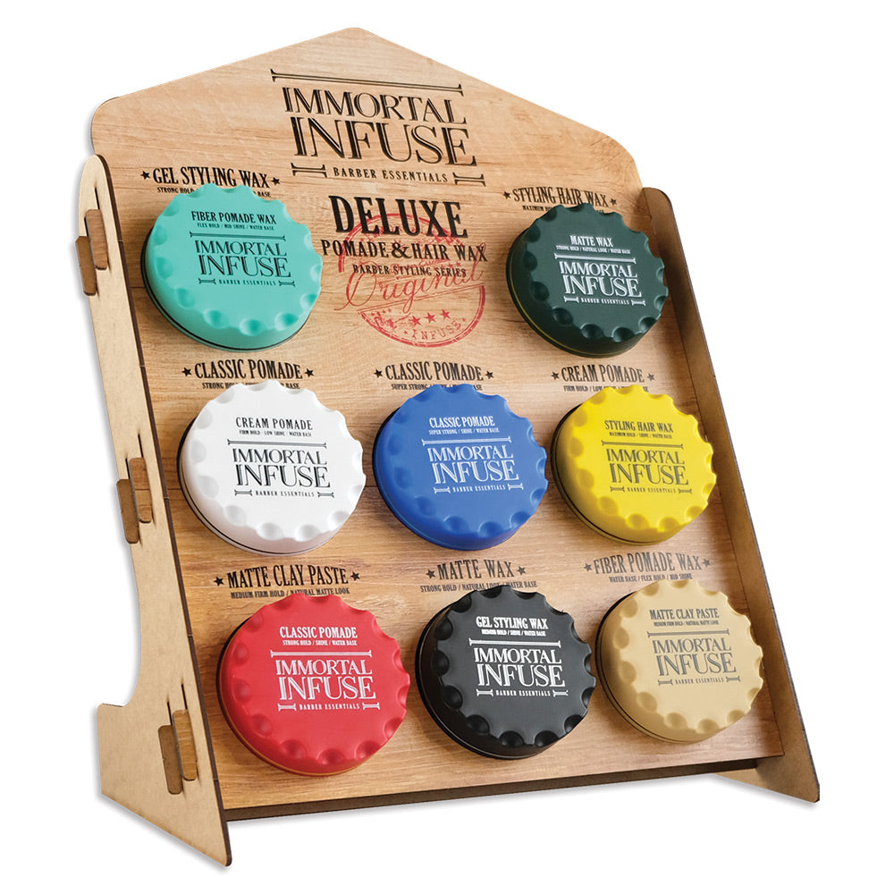 Immortal Infuse Wax & Pomade Desktop Stand Product Displays Immortal