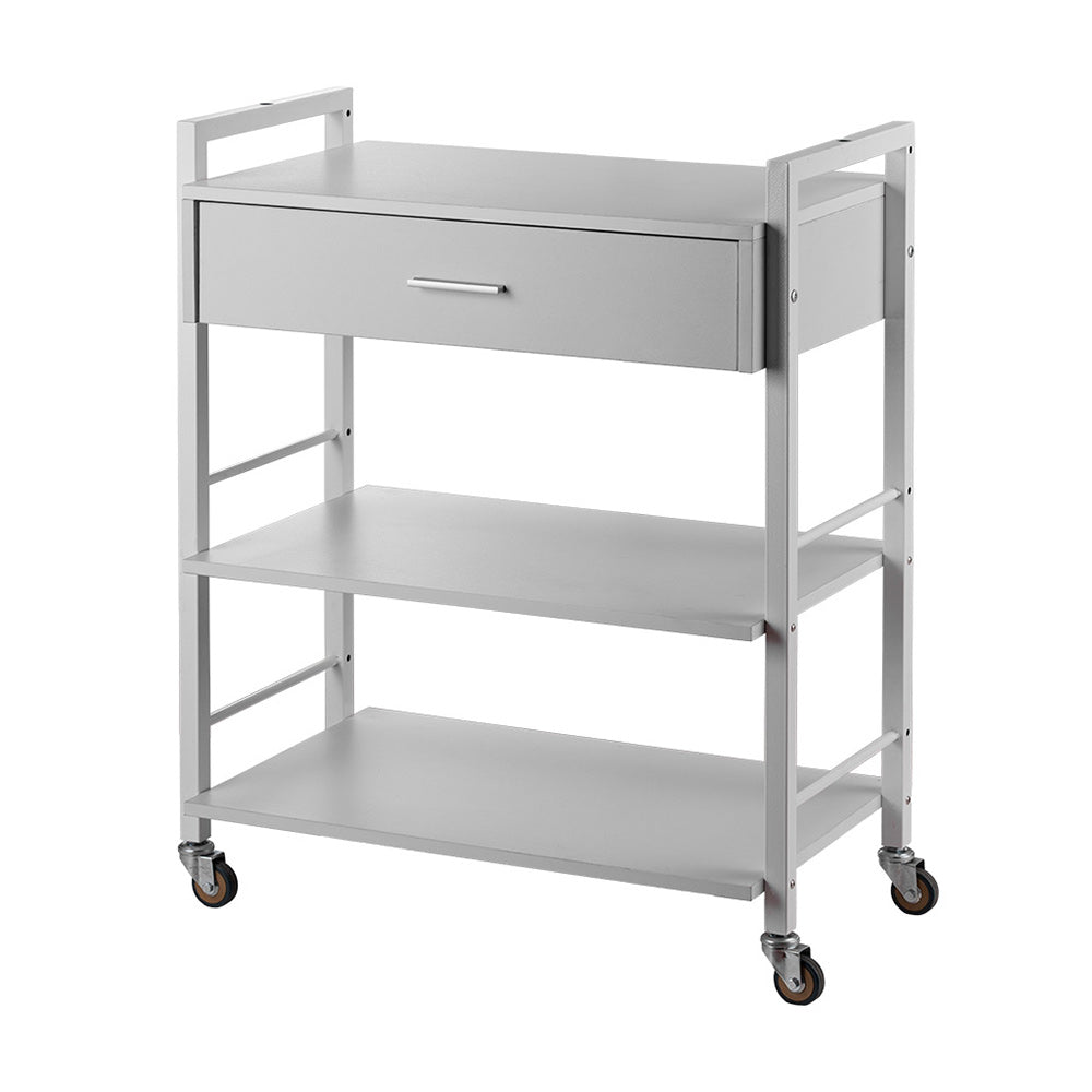 Karma Driver Beauty Trolley 1 Draw 2 Shelves 08040410 - White Salon Trolleys Karma