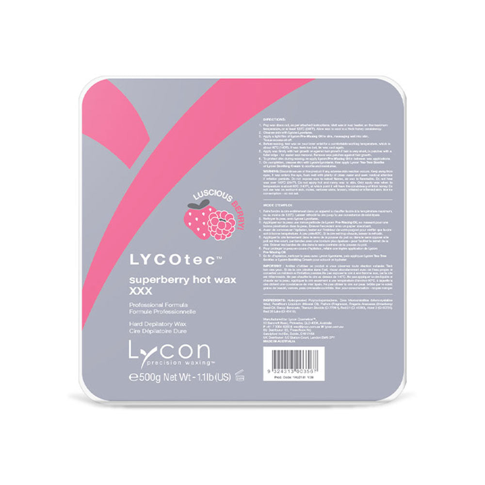 Lycon Lycotec Superberry Hot Wax Pop-N-Go Trays 500g Waxing Lycon