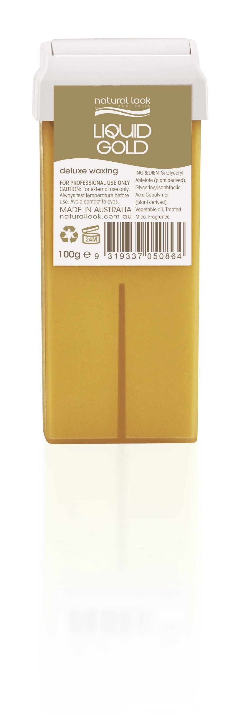 Natural Look Liquid Gold Strip Wax Cartridge 100g Waxing Natural Look