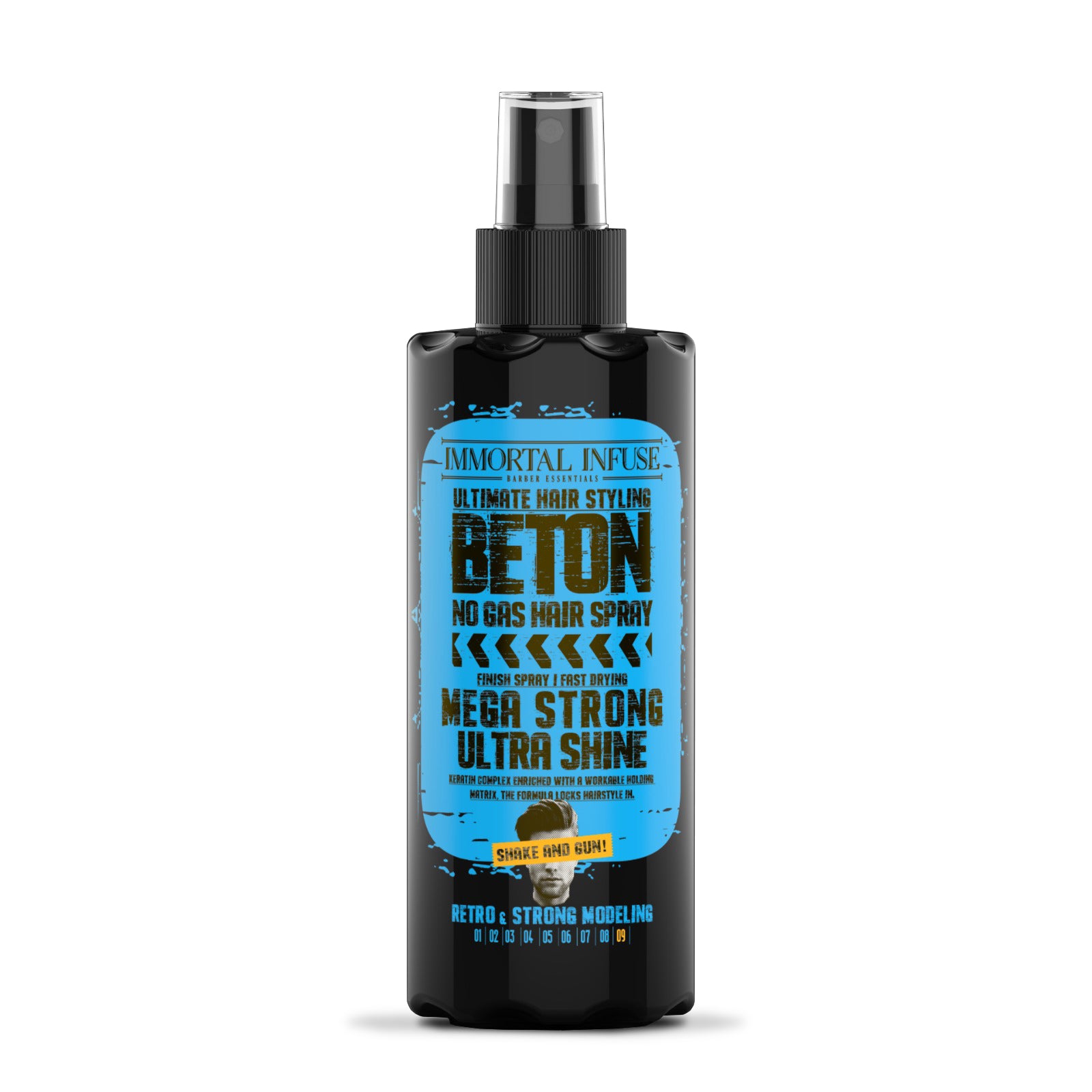Immortal Beton Non Aerosol Finishing Hair Spray - Mega Strong - Ultra Shine 200ml Hair Spray Immortal