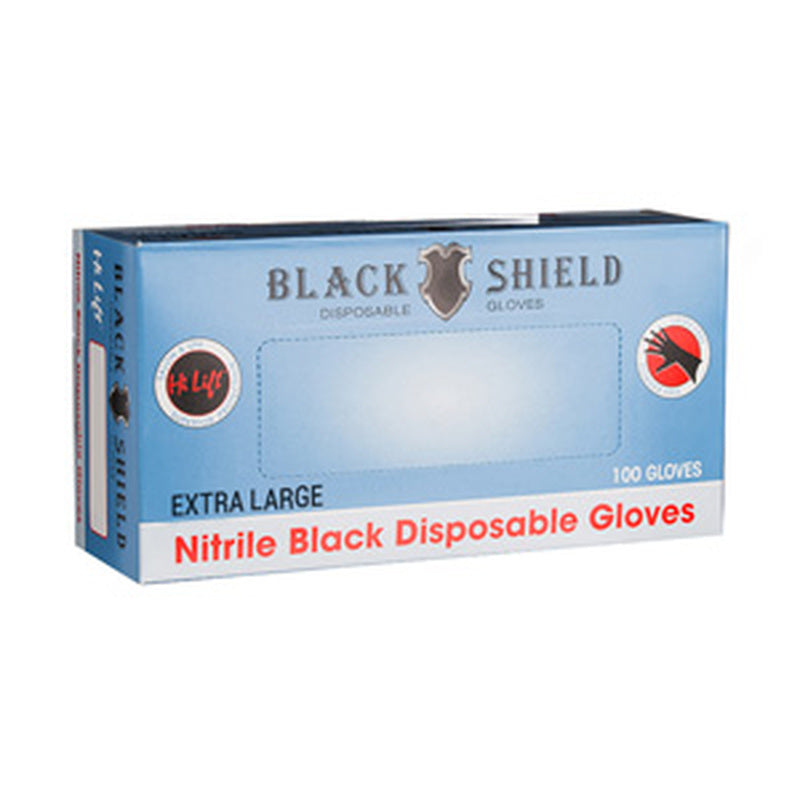 Hi Lift Black Shield Disposable Black Nitrole Gloves 100pk Medium Gloves Hi Lift