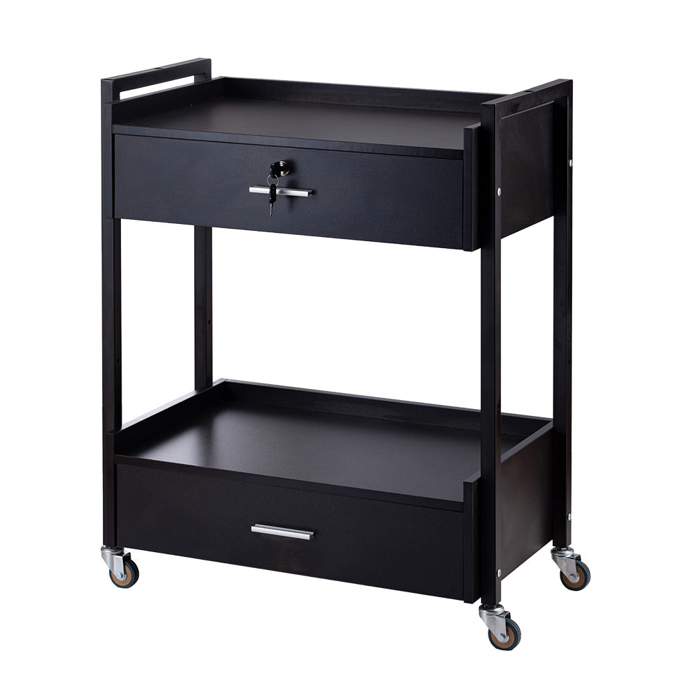 Karma Bakewell 2 Beauty Trolley 2 Draw 08030101 - Black Salon Trolleys Karma