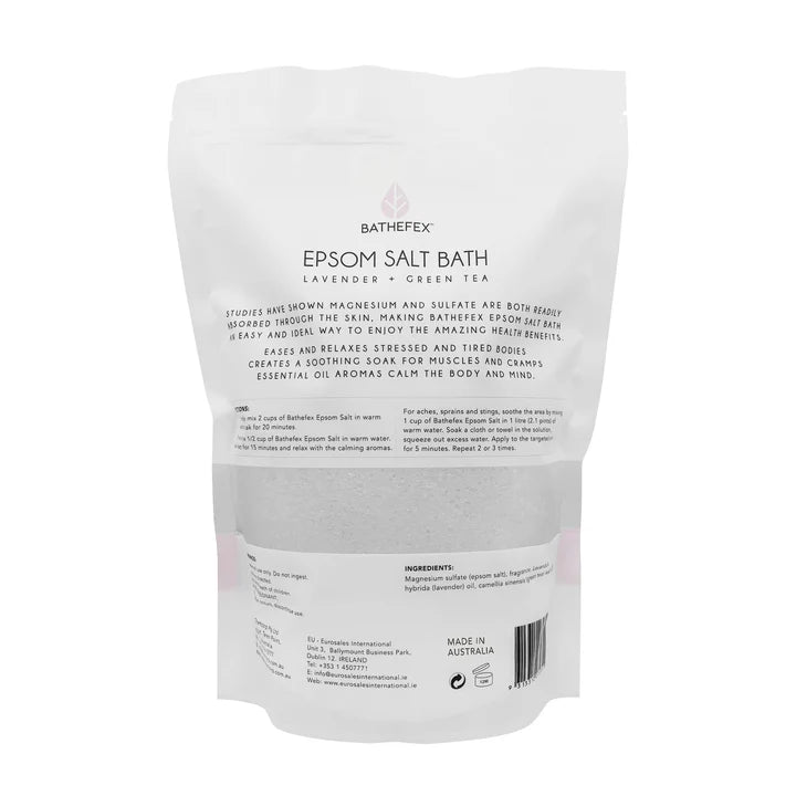 Bathefex Epsom Bath Salts Lavender+Green Tea (Calm) 1.4kg Bathefex