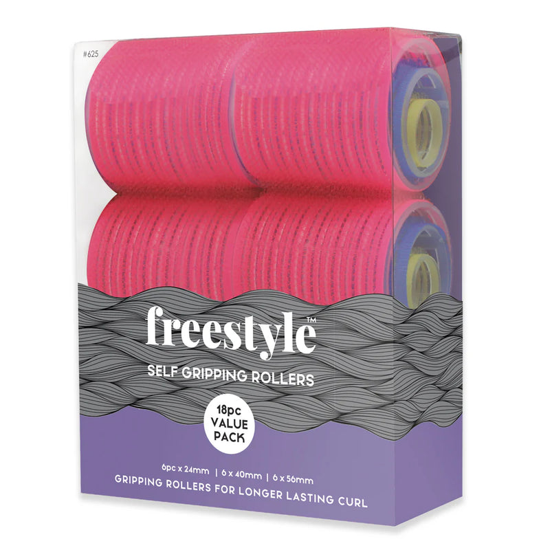 Freestyle Self Grip Velcro Rollers Value Pack 18pc