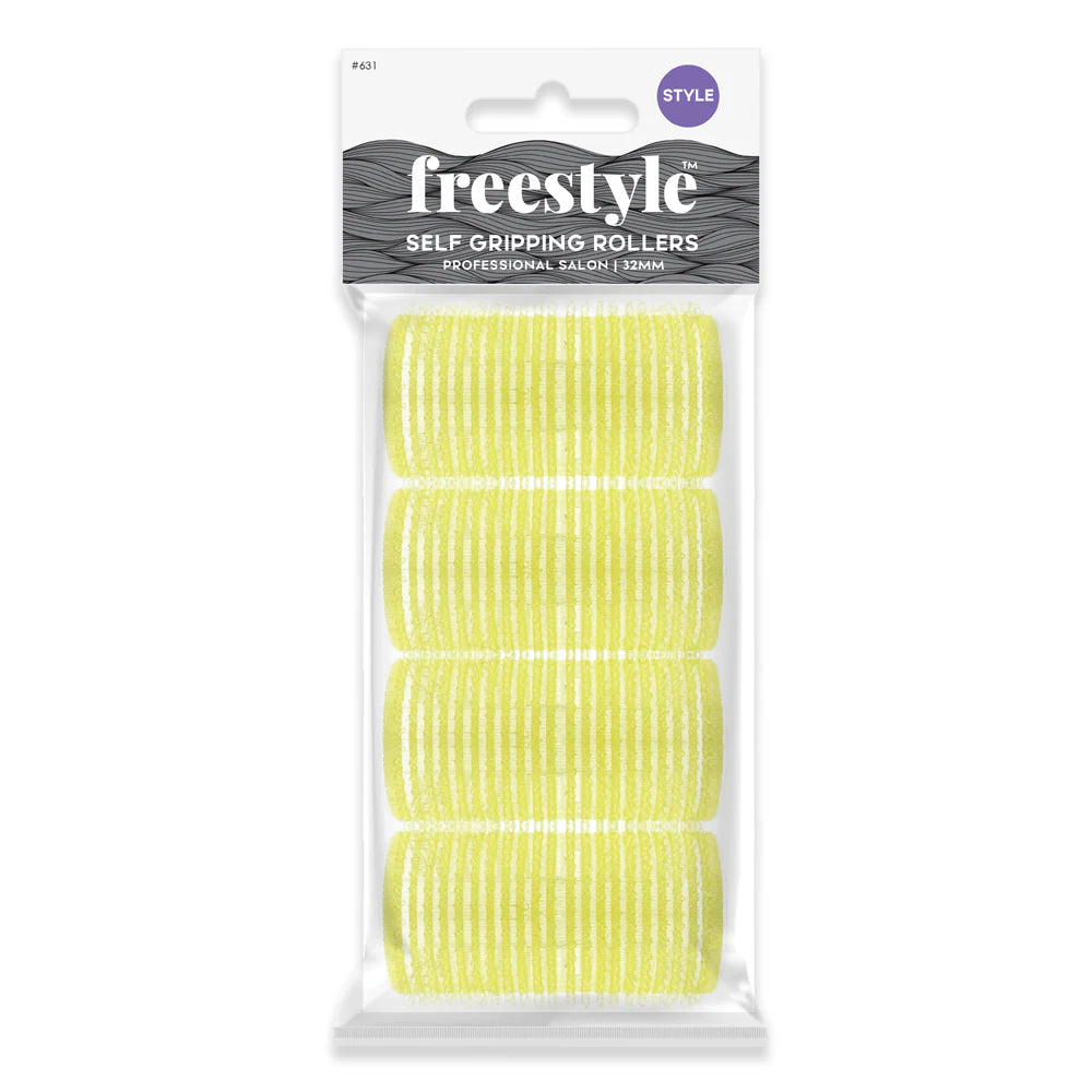 Freestyle Velcro Pack 32mm Yellow 4pc Rollers Freestyle