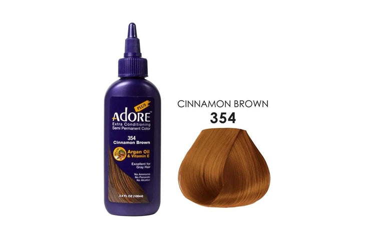 Adore Plus Semi Permanent Hair Colour No. 354 Cinnamon Brown 100ml