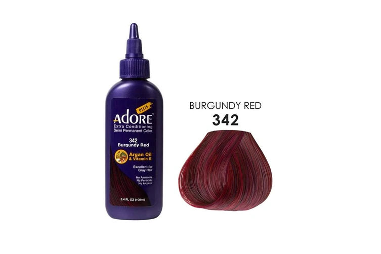 Adore Plus Semi Permanent Hair Colour No. 342 Burgundy Red 100ml