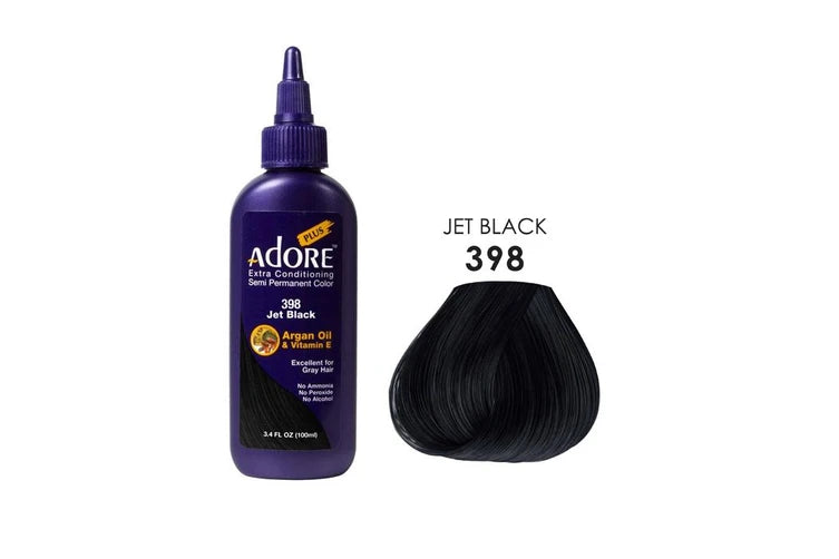 Adore Plus Semi Permanent Hair Colour No. 398 Jet Black 100ml