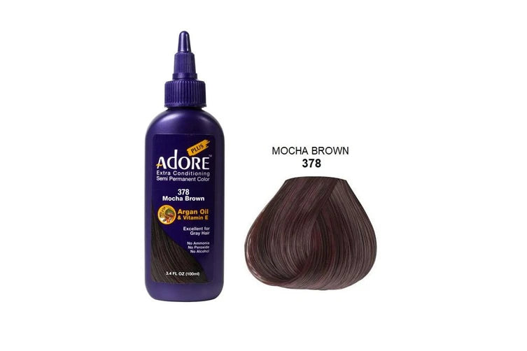 Adore Plus Semi Permanent Hair Colour No. 378 Mocha Brown 100ml