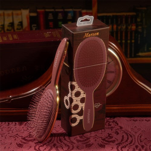 Framar Dark Academia Detangle Brush Maroon Hair Brush Framar