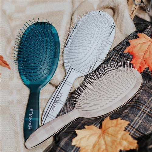 Framar Plaid Hair Day Detangle Brush Display 9PC Hair Brush Framar