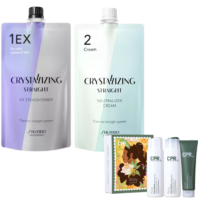 Shiseido Straightening Cream EX1 + 2 Set Very Resistant 400g + CPR Frizzy Trio Pack Permanent Straightening Systems - Relaxers Shiseido